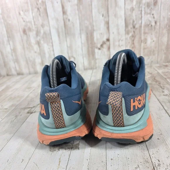 Hoka One One Challenger ATR 6 Womens 7.5B Real Teal Cantaloupe Trail Shoes - Picture 3 of 8